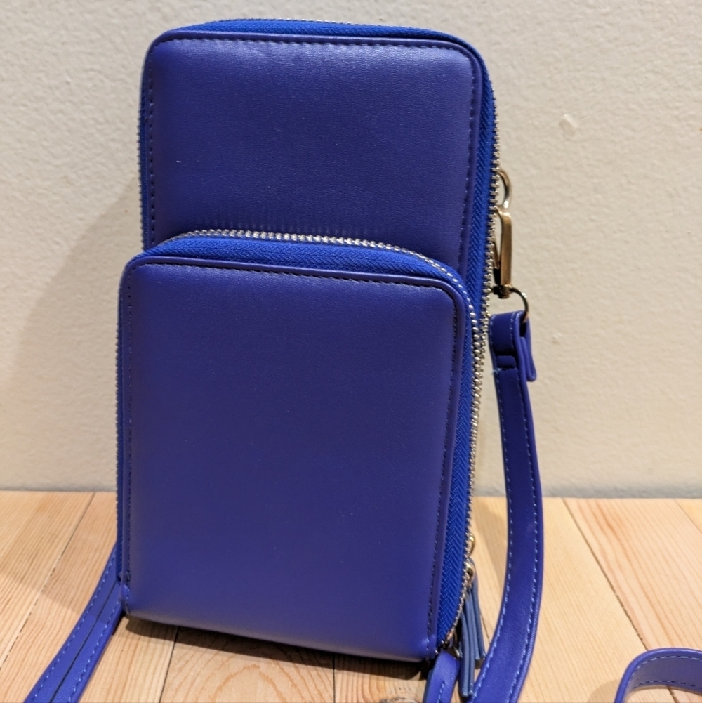 Vibrant Blue Crossbody Bag 8x5 - Picture 2 of 9
